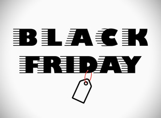 Obraz premium Black Friday, background. Vector creative lettering with price tag. Banner, poster. Vector object on isolated background.