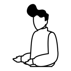 young man on white background