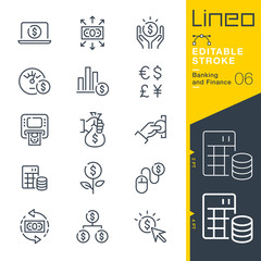 Lineo Editable Stroke - Banking and Finance line icons