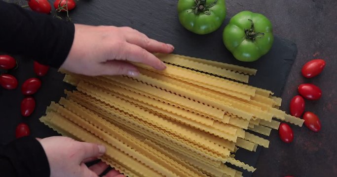 Variety of pasta called reginette or mafaldine