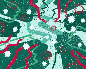 Red and green New Year background in angular style