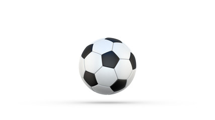 Soccer ball isolated on white background with shadow. Sports football 3d illustration