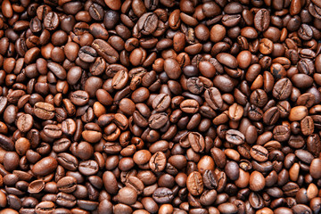 Fototapeta premium Heap of roasted coffee beans