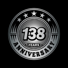 138 years anniversary celebration logo design. Vector and illustration.