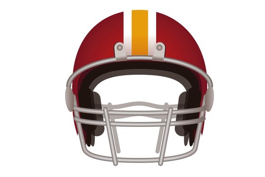 American Football Helmet On White Background
