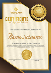 Certificate template with luxury and elegant texture modern pattern, diploma, Vector illustration