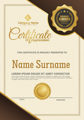 Certificate template with luxury and elegant texture modern pattern, diploma, Vector illustration