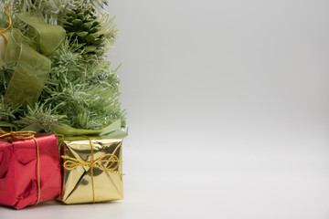 christmas presents on white background