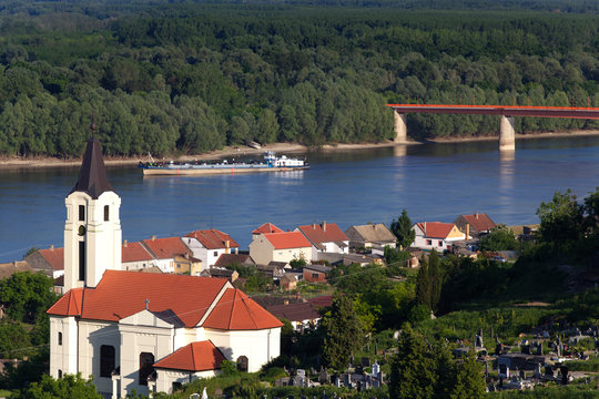 Bridge over the Danube River, Batina, Croatia