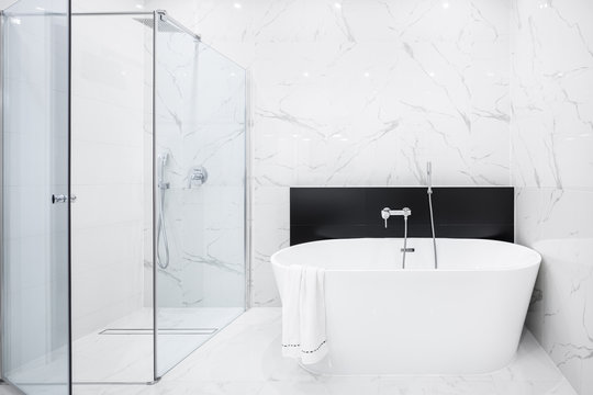 Elegant Bathroom In White Marble