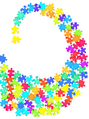 Business riddle jigsaw puzzle rainbow colors 