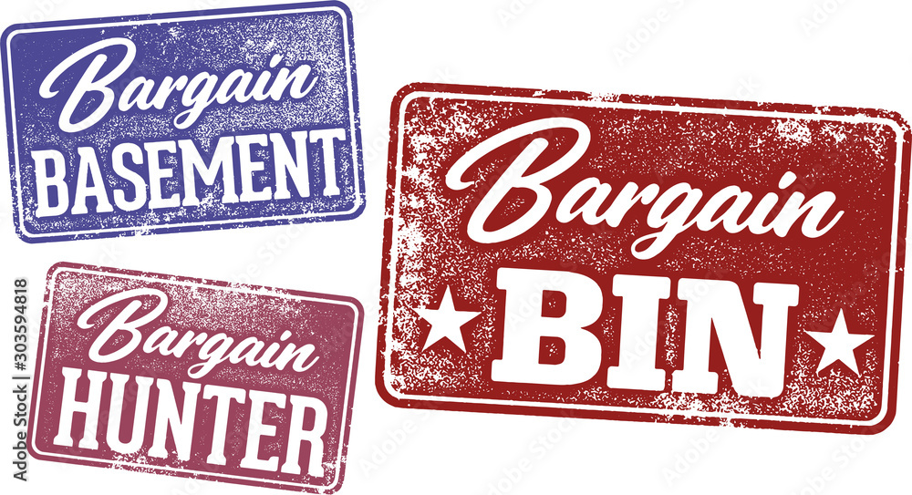 Wall mural bargain bin clearance retail sale rubber stamps