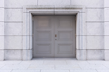 sidewalk by street wall & door