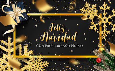 Spanish Christmas (Feliz Navidad) and Happy New Year 2020 greeting card