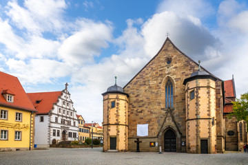 Martin Luther Platz und Kirche, Schweinfurt, Bayern, Deutschland 