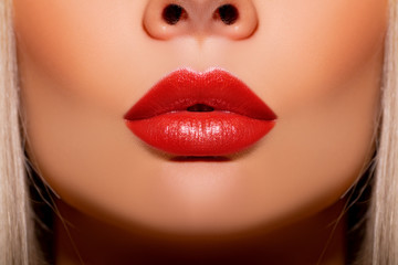 Sexy lips, Make up. Close up beautiful photo Lips. Beauty Fashion woman lips with Luxury Makeup....