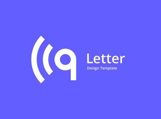 Wireless letter Q logo icon design template elements