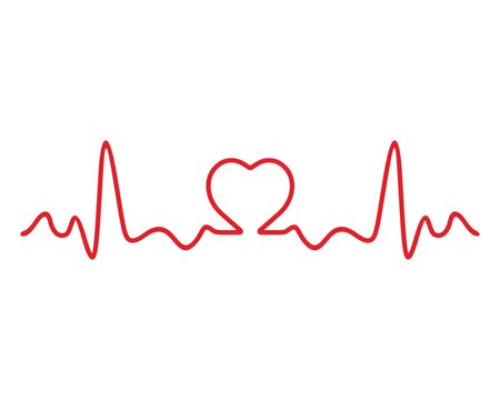 Heart beat monitor pulse line art icon for medical apps and websites.