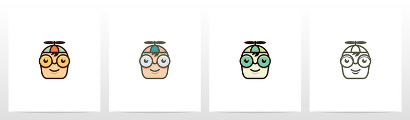 Geek Eyeglasses Kid Logo Design