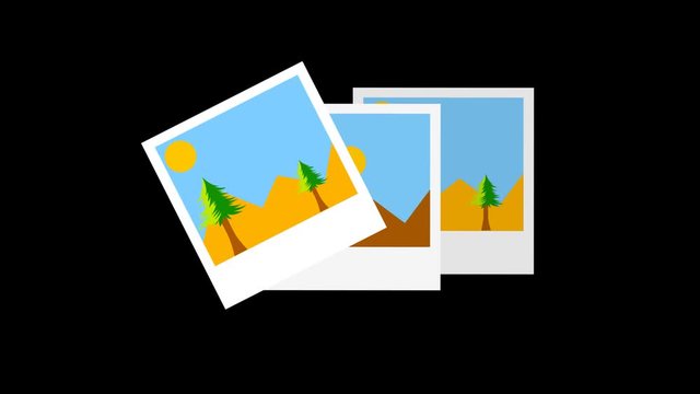 Photographs Holiday Adventure icon Line Drawing Animation Transparent Vector Motion Graphics Loop