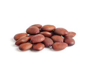 Carob beans in a bunch isolated on white