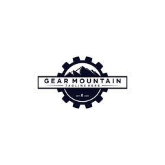 gear mountain adventure logo template