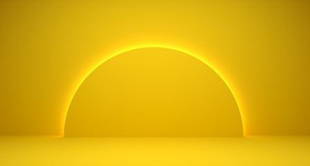 Minimalism abstract background, pedestal. 3D illustration. 