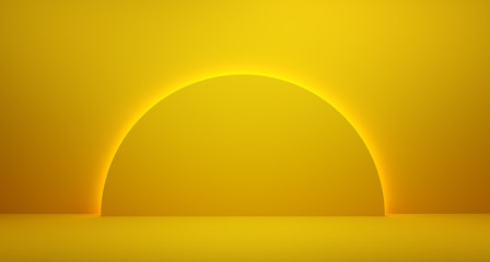 Minimalism abstract background, pedestal. 3D illustration. 