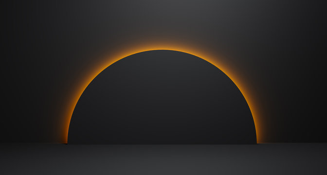 Minimalism abstract background, pedestal. 3D illustration. 