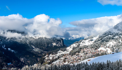 Fototapeta na wymiar Wengen. The Alpine region of Switzerland, conventionally referred to as the Swiss Alps.