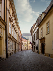 Street in old town of Krakow city, Poland