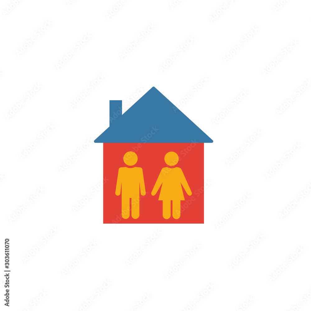 Poster community building icon. simple flat element from collection. creative community building icon for t