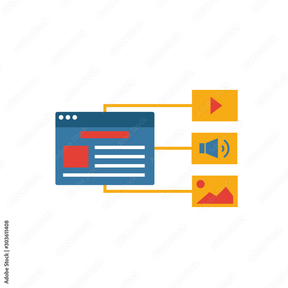 Poster digital content icon. simple flat element from content collection. creative digital content icon for