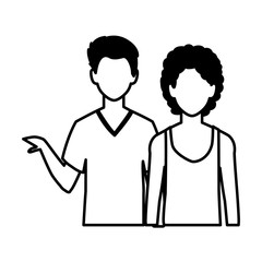 men faceless with different poses on white background