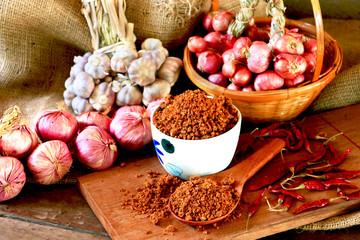 Thai spices add flavor to food.