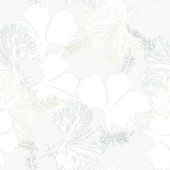 Fototapeta na wymiar Seamless pattern with tropical flowers. Graphic background texture.