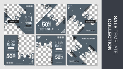 Sale template collection for promotion sale. Editable banner for social media post, web and internet.