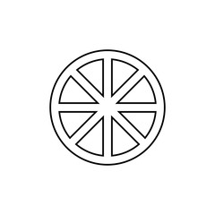 Obraz premium Orange slice icon. Citrus fruit symbol. Logo design element.