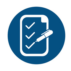 checklist and pen flat icon