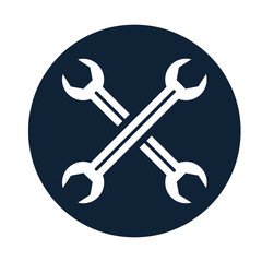 wrench crossed mechanic tools flat icons