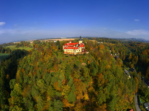 Grabstejn is originally a Gothic castle from the 13th century, which was rebuilt in the 16th century into an exhibition Renaissance chateau, Chotyne, Liberec Region, Czech Republic