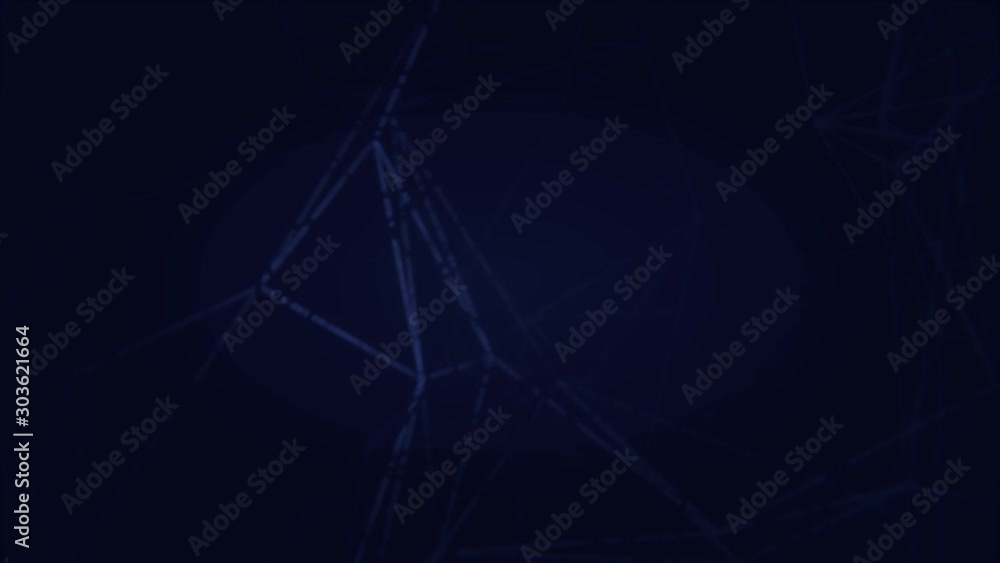 Poster dark abstract blue technology particle bokeh background