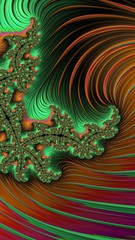 Artfully 3D rendering fractal, fanciful abstract illustration and colorful designed pattern