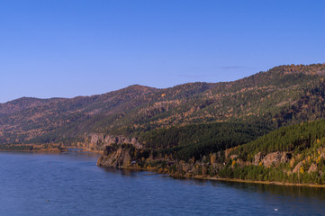 autumn forest mountain river