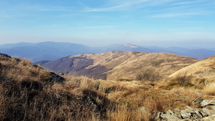Polish hills in the Bieszczady Mountains
