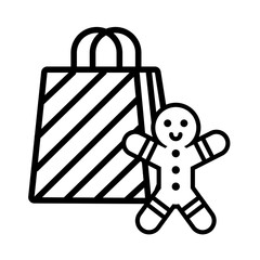 merry christmas gift bag icon