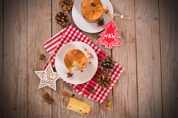 Panettone, italian christmas cake .	