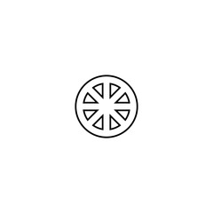 Bergamot slice icon. Vegetable food symbol. Logo design element