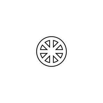 Bergamot slice icon. Vegetable food symbol. Logo design element