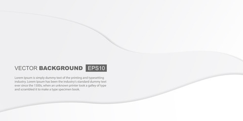 Abstract White Gray Gradient Elegant Waves Background Template